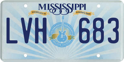 MS license plate LVH683