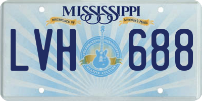 MS license plate LVH688