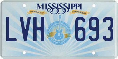 MS license plate LVH693