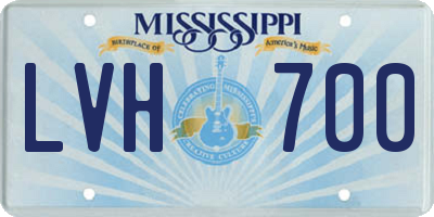 MS license plate LVH700
