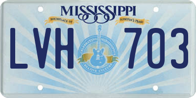 MS license plate LVH703