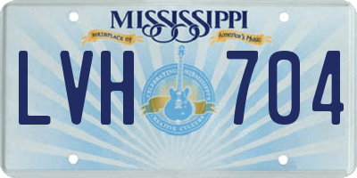 MS license plate LVH704