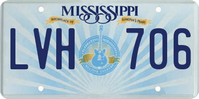 MS license plate LVH706
