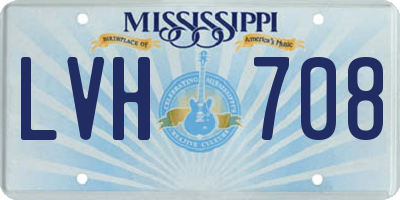 MS license plate LVH708