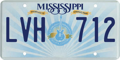 MS license plate LVH712