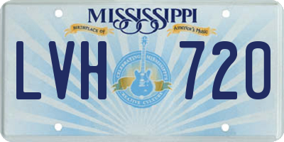 MS license plate LVH720