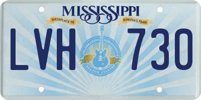 MS license plate LVH730