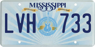MS license plate LVH733
