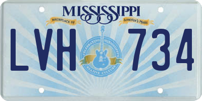 MS license plate LVH734