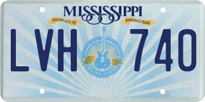 MS license plate LVH740