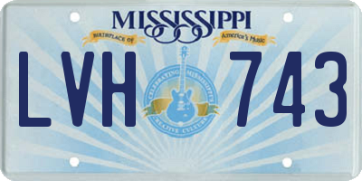 MS license plate LVH743