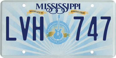 MS license plate LVH747