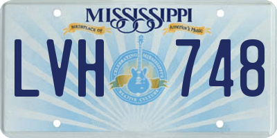 MS license plate LVH748