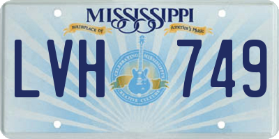 MS license plate LVH749