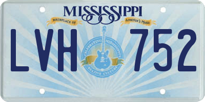 MS license plate LVH752