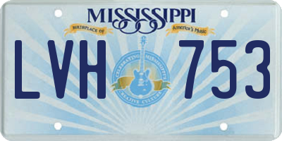 MS license plate LVH753