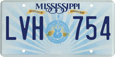 MS license plate LVH754