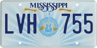 MS license plate LVH755