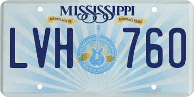 MS license plate LVH760