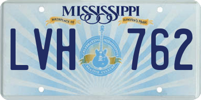 MS license plate LVH762