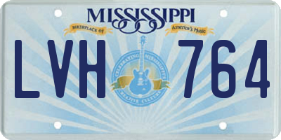 MS license plate LVH764