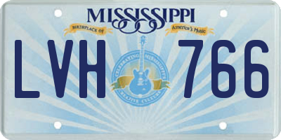 MS license plate LVH766