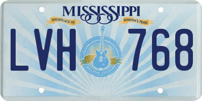 MS license plate LVH768
