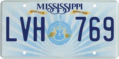 MS license plate LVH769