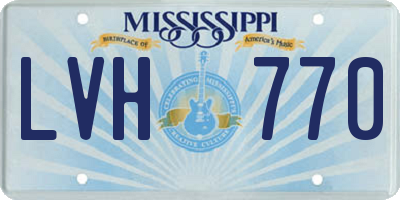 MS license plate LVH770