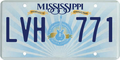 MS license plate LVH771