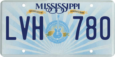 MS license plate LVH780