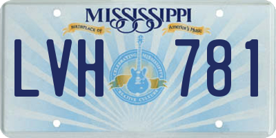 MS license plate LVH781