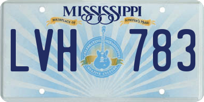 MS license plate LVH783