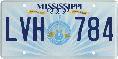 MS license plate LVH784