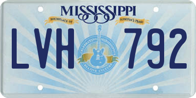 MS license plate LVH792