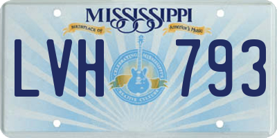 MS license plate LVH793