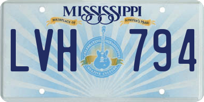 MS license plate LVH794