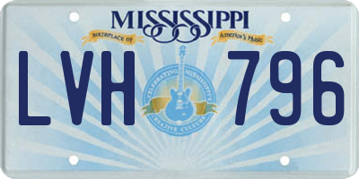 MS license plate LVH796