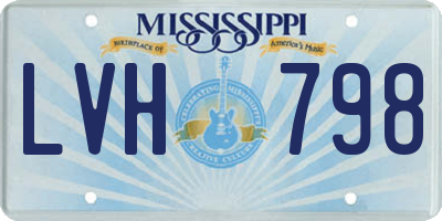 MS license plate LVH798