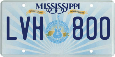 MS license plate LVH800