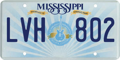 MS license plate LVH802