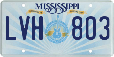 MS license plate LVH803