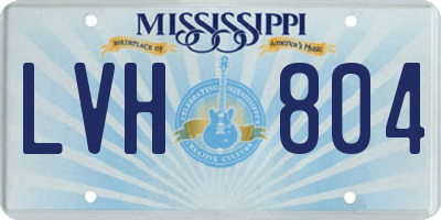 MS license plate LVH804