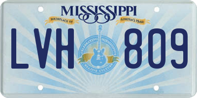 MS license plate LVH809