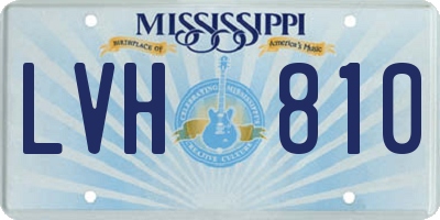 MS license plate LVH810