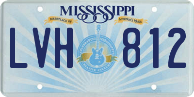 MS license plate LVH812