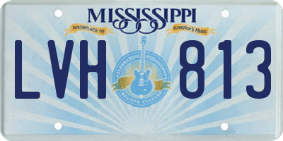 MS license plate LVH813