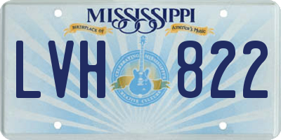 MS license plate LVH822