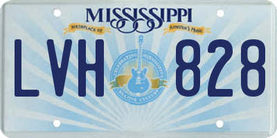 MS license plate LVH828