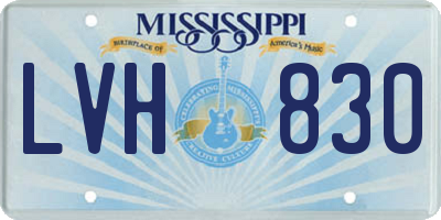 MS license plate LVH830